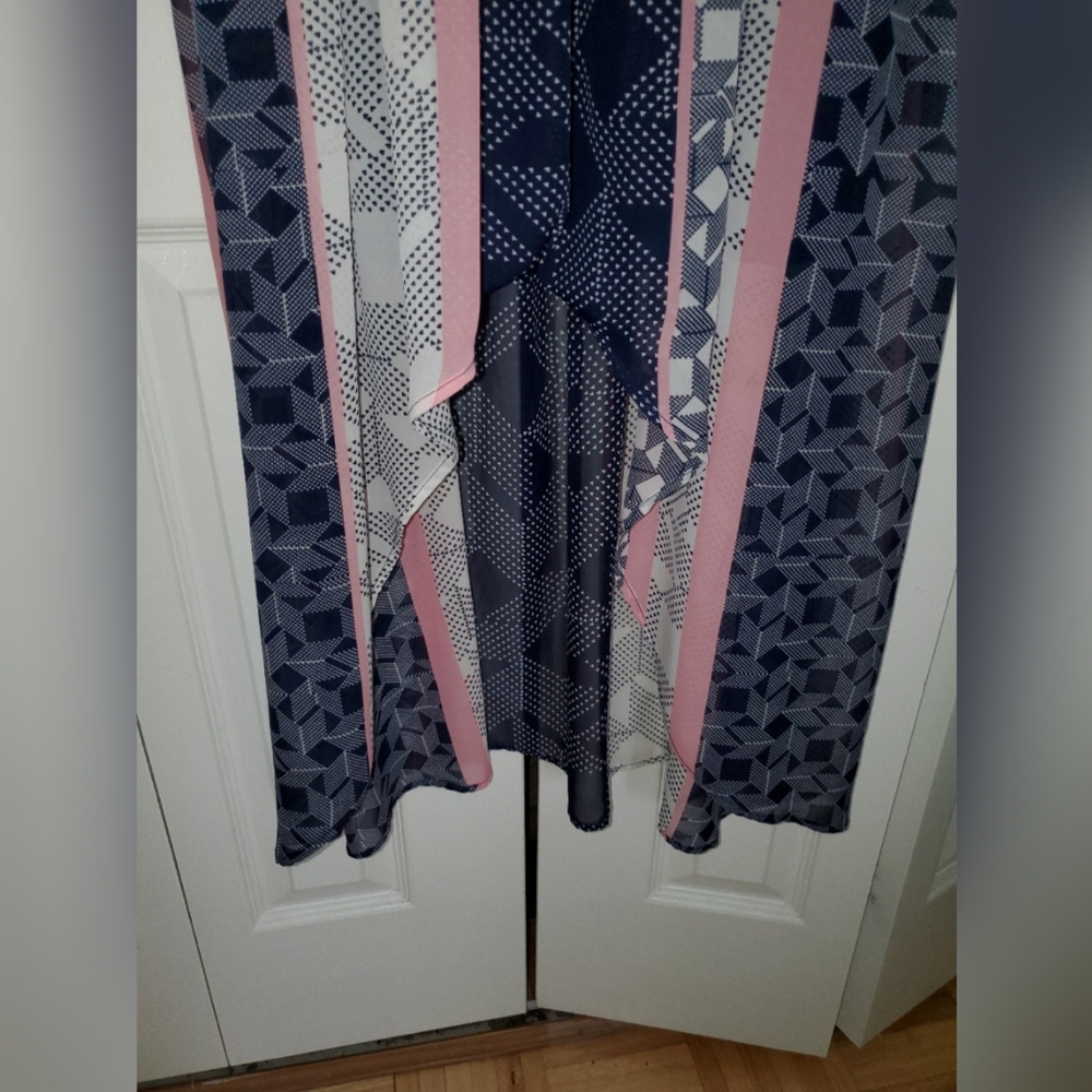 Cute High-Low Sleeveless Patterned Spring Dress - Picture 4 of 4